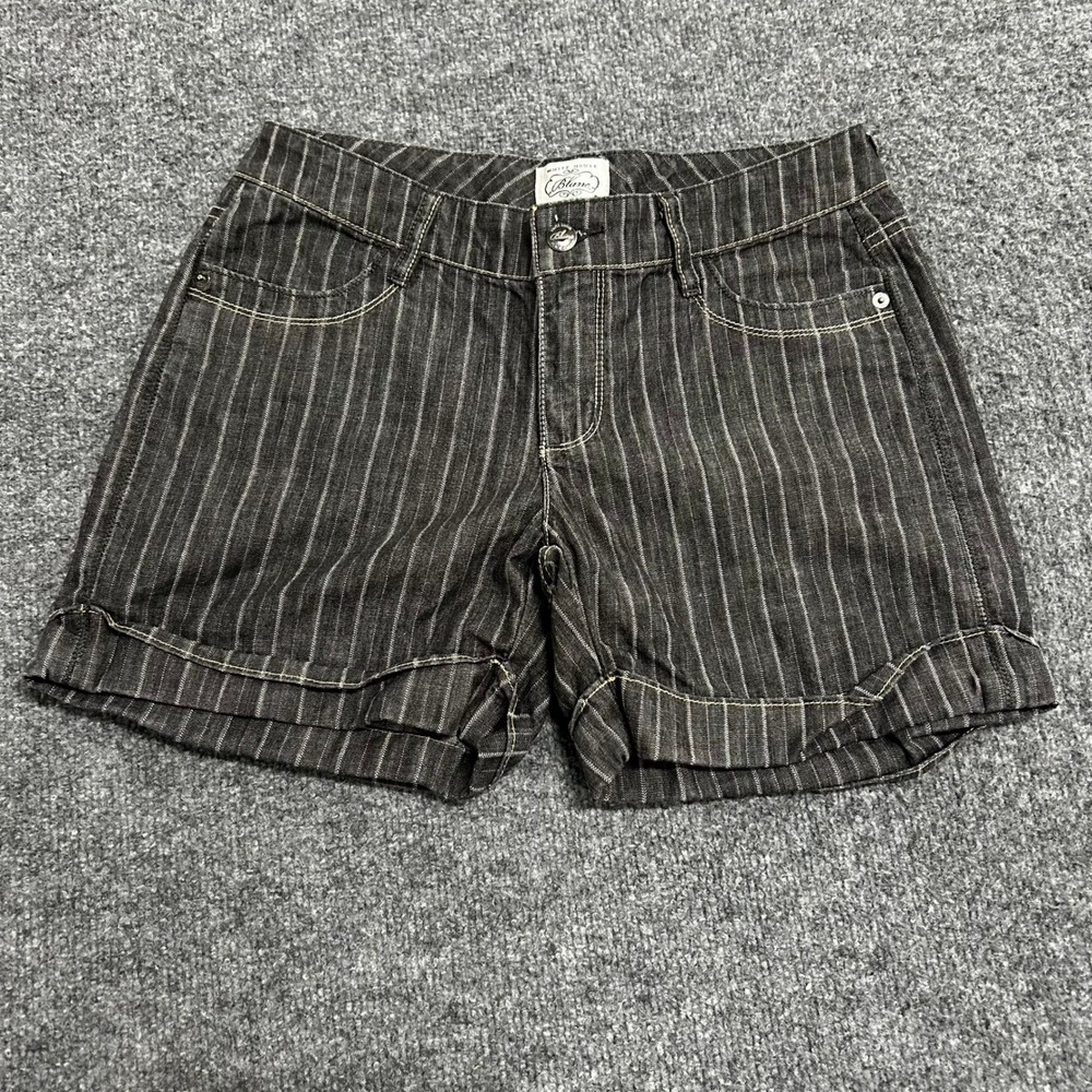 White House Black Market Shorts Womens Size 4 Pinstripe Cotton Cuffed Denim